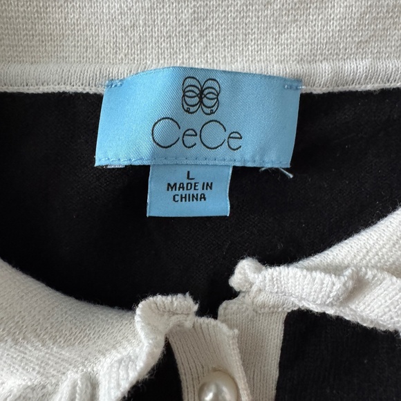 Cece - Black and White Light Knit Sweater - Picture 7 of 8
